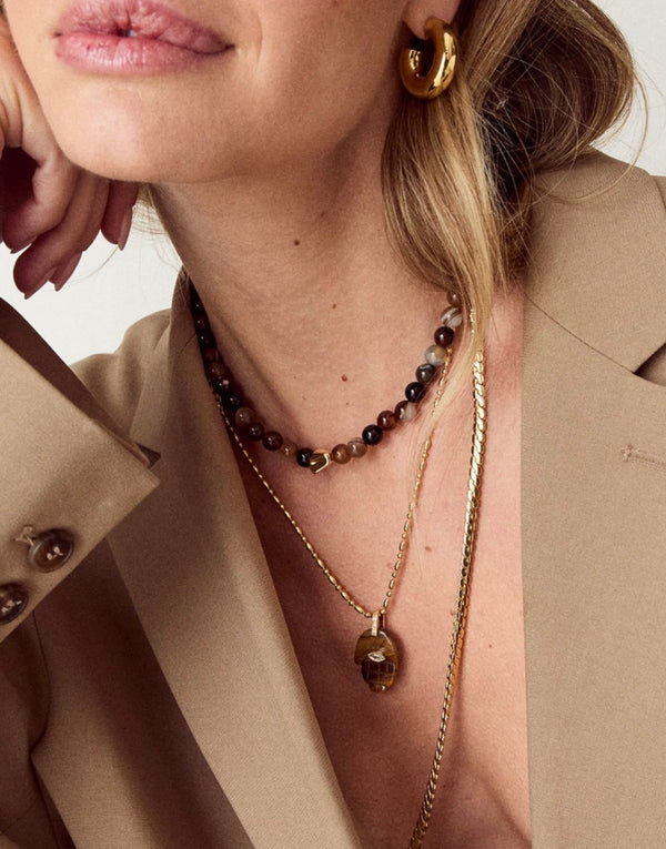 Talis Chains Hamsa Pendant Tigers Eye