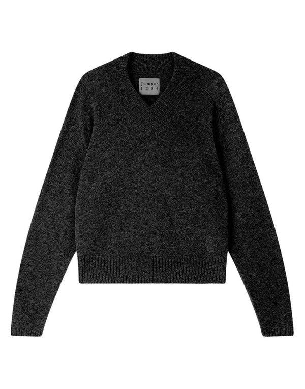 Jumper 1234 Oversized Crop V Charcoal