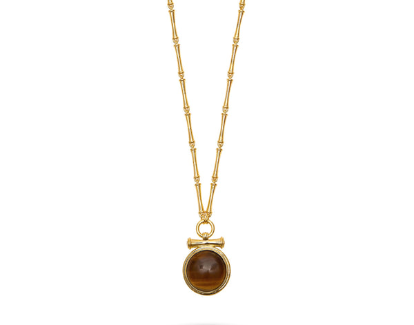 Talis Chains Medallion Pendant Necklace in Tiger's Eye