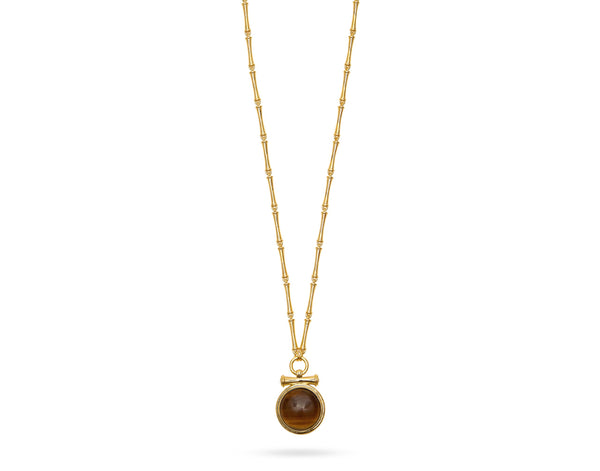 Talis Chains Medallion Pendant Necklace in Tiger's Eye