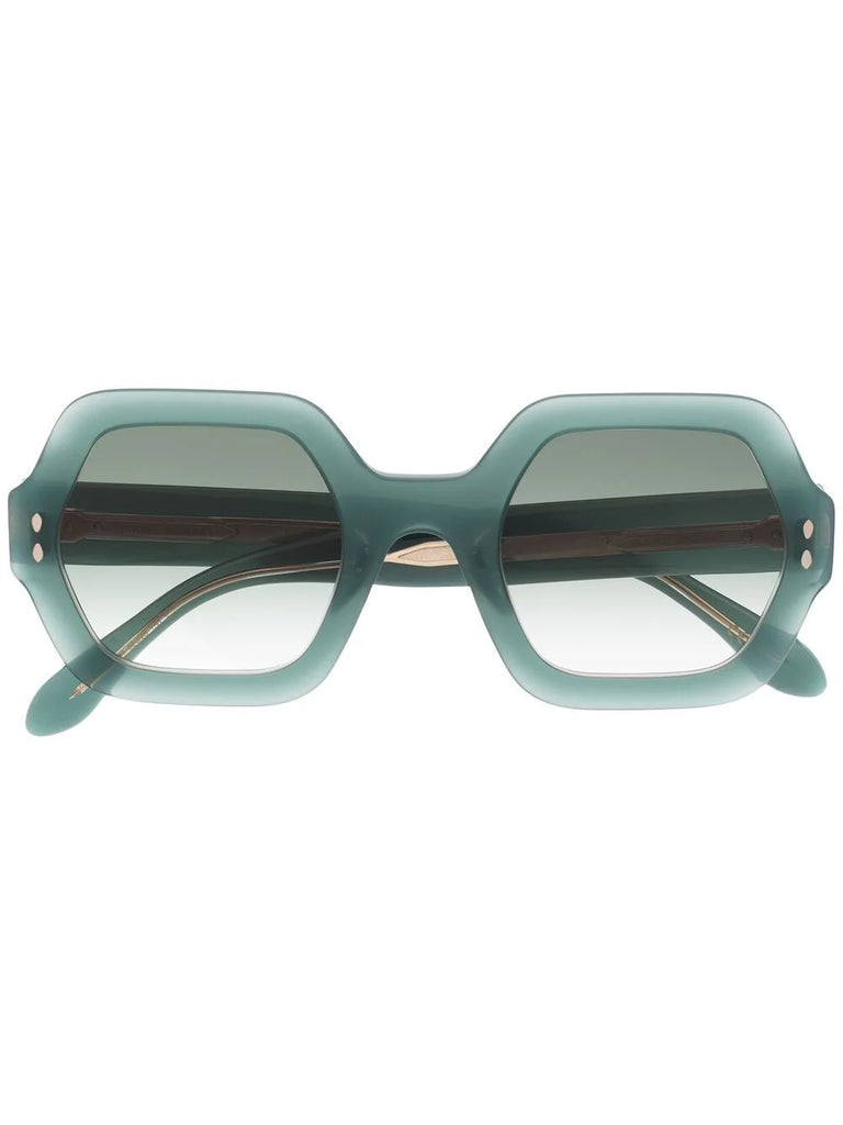 Isabel Marant Green Hexagon Sunglasses
