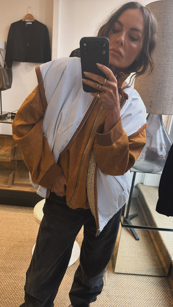 Bellerose Tallis Faded Camel Zip Sweatshirt