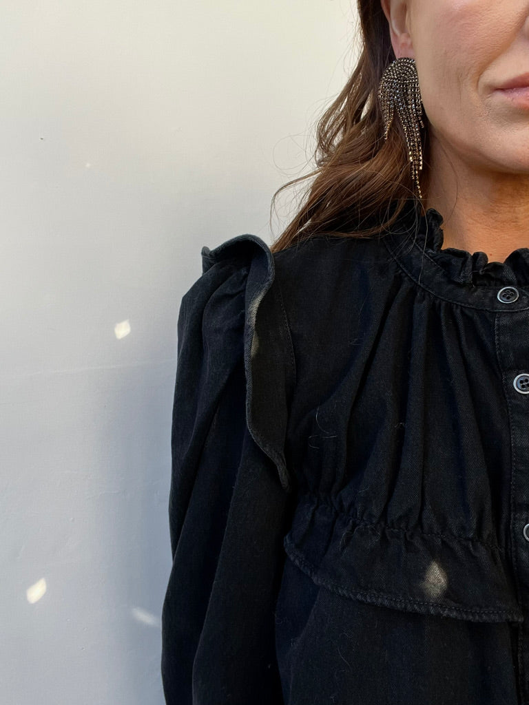Isabel Marant Etoile Idety chambray Black Blouse – Neilson Boutique
