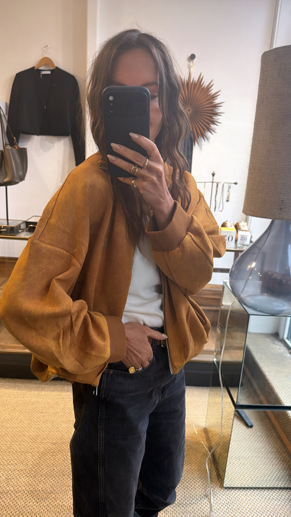 Bellerose Tallis Faded Camel Zip Sweatshirt