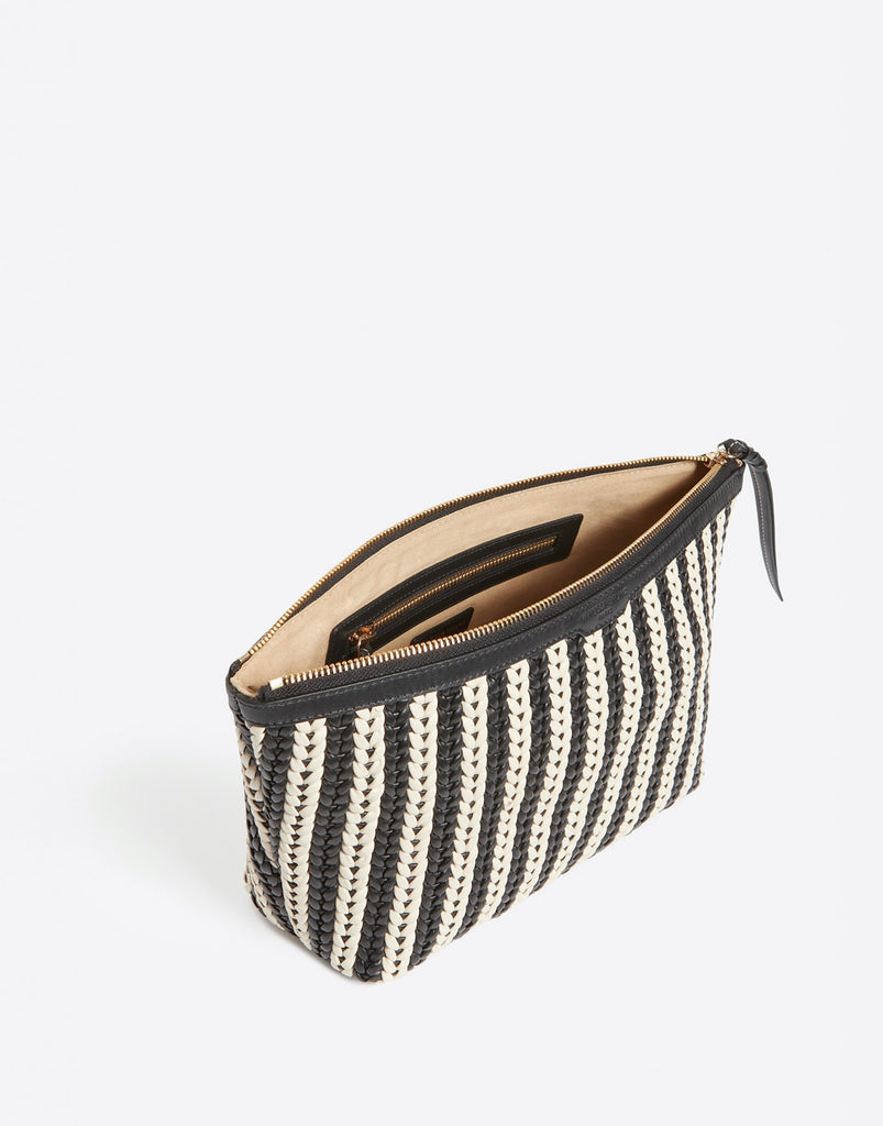 Vanessa Bruno Black and White Woven Pochette