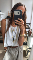 Talis Chains Sculptured Leather Cord Necklace Long