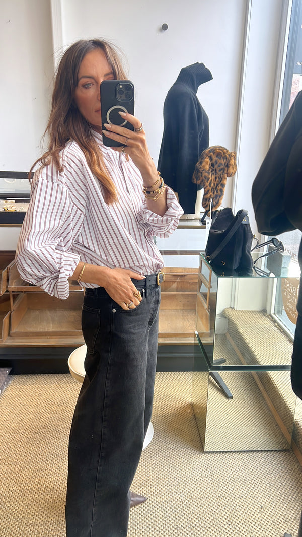 By Malene Birger Derris Shirt Cabernet Stripe