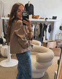 Harris Wharf Cropped Raglan Jacket Scuba in Tobacco