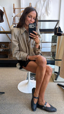 Citizens of Humanity Everly Shirred Crop Jacket in Catalina