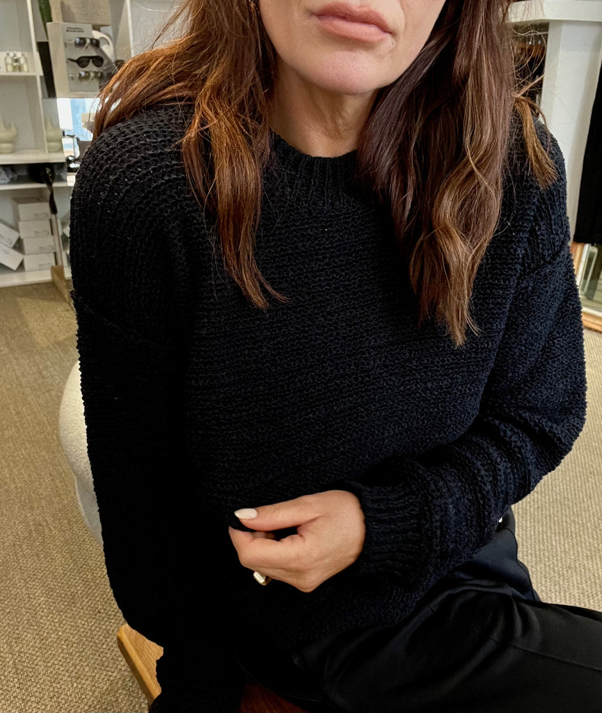 Black cotton sweater hot sale