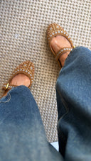 Isabel Marant Elsa Studded Flats Cognac