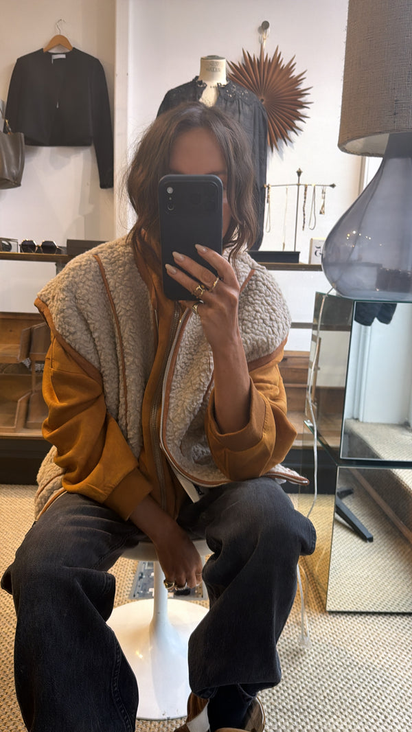 Bellerose Tallis Faded Camel Zip Sweatshirt