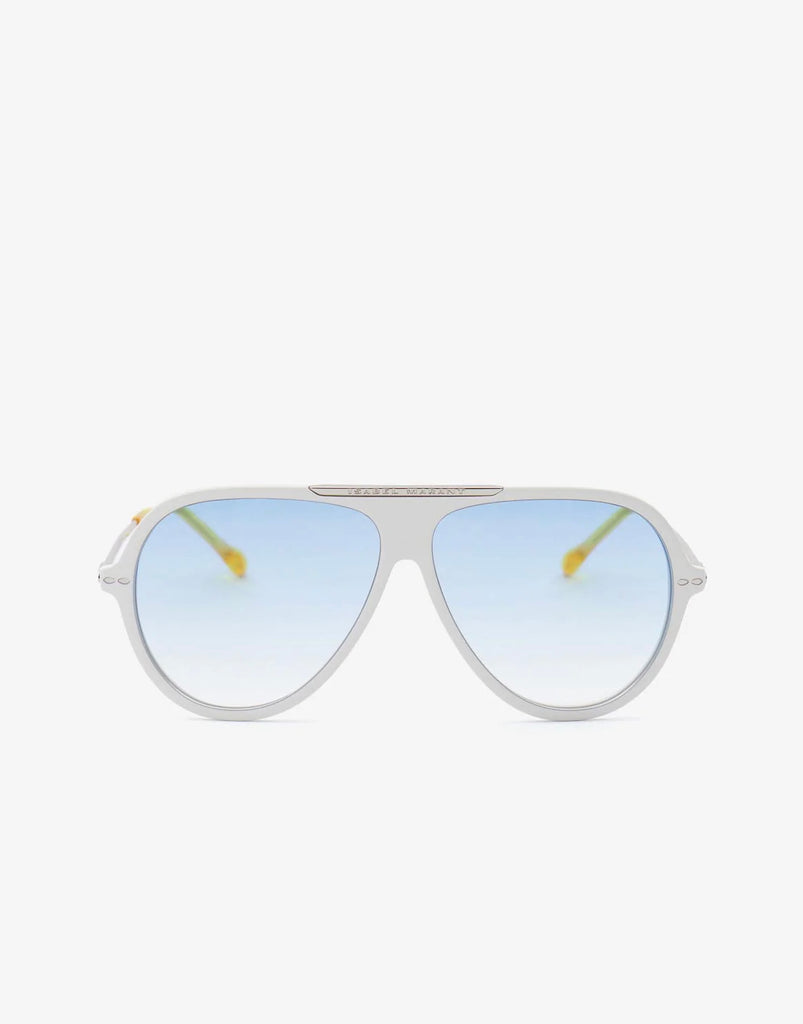 Isabel Marant White Aviator Sunglasses