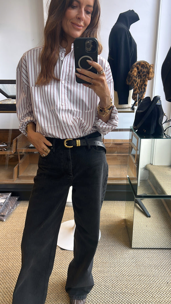 By Malene Birger Derris Shirt Cabernet Stripe