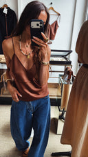 By Malene Birger Pasca Satin Top Latte Brown