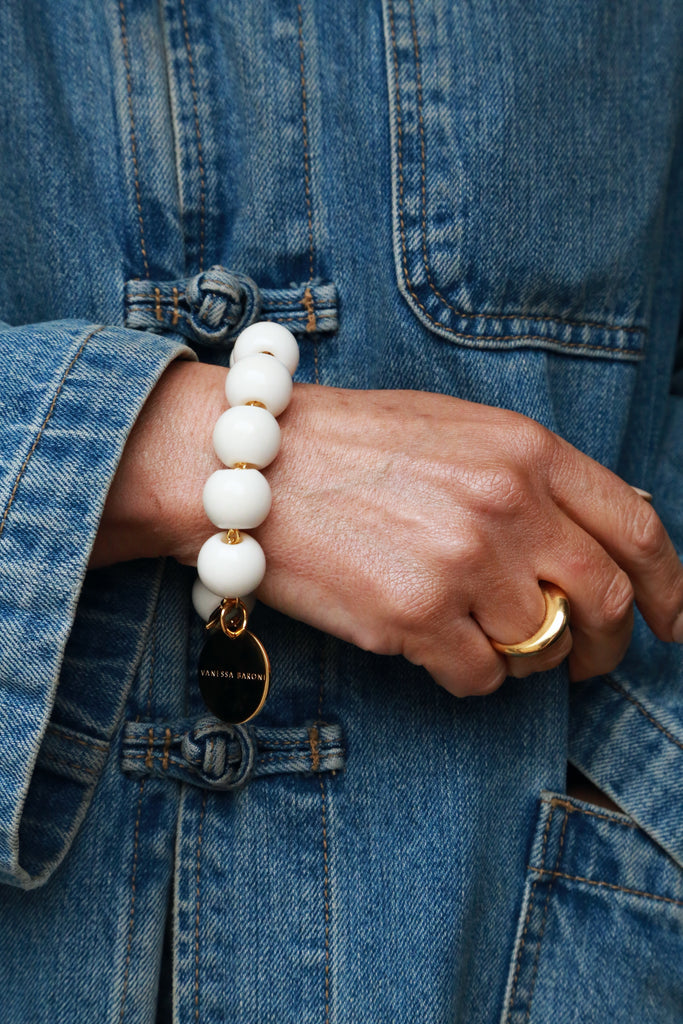 Vanessa Baroni Beads Bracelet Off White