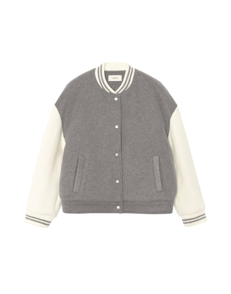 Xirena Varsity Jacket Grey/Chalk