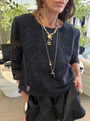 Beaumont Organic Daisy Black Lace Top