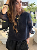 Beaumont Organic Daisy Black Lace Top