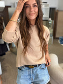 Jumper 1234 Oversized Crew Camel