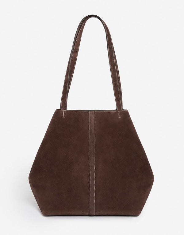 Vanessa Bruno Large Daily Velvet Leather Tote Bag