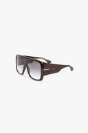 Victoria Beckham Oversized Soft Square Sunglasses Burgundy