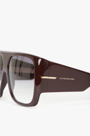 Victoria Beckham Oversized Soft Square Sunglasses Burgundy