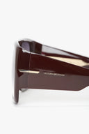 Victoria Beckham Oversized Soft Square Sunglasses Burgundy