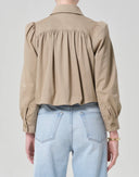 Citizens of Humanity Everly Shirred Crop Jacket in Catalina