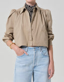 Citizens of Humanity Everly Shirred Crop Jacket in Catalina