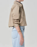 Citizens of Humanity Everly Shirred Crop Jacket in Catalina