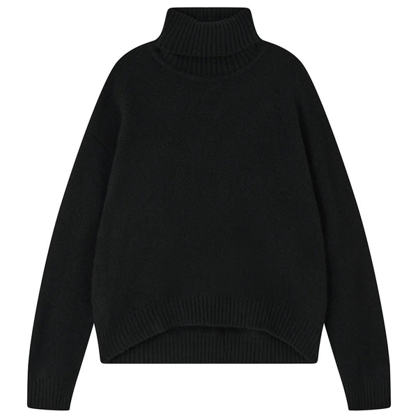 Jumper 1234 Oversized Roll Collar Black