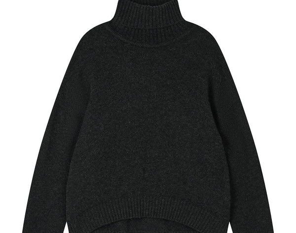 Jumper 1234 Oversized Roll Collar Charcoal
