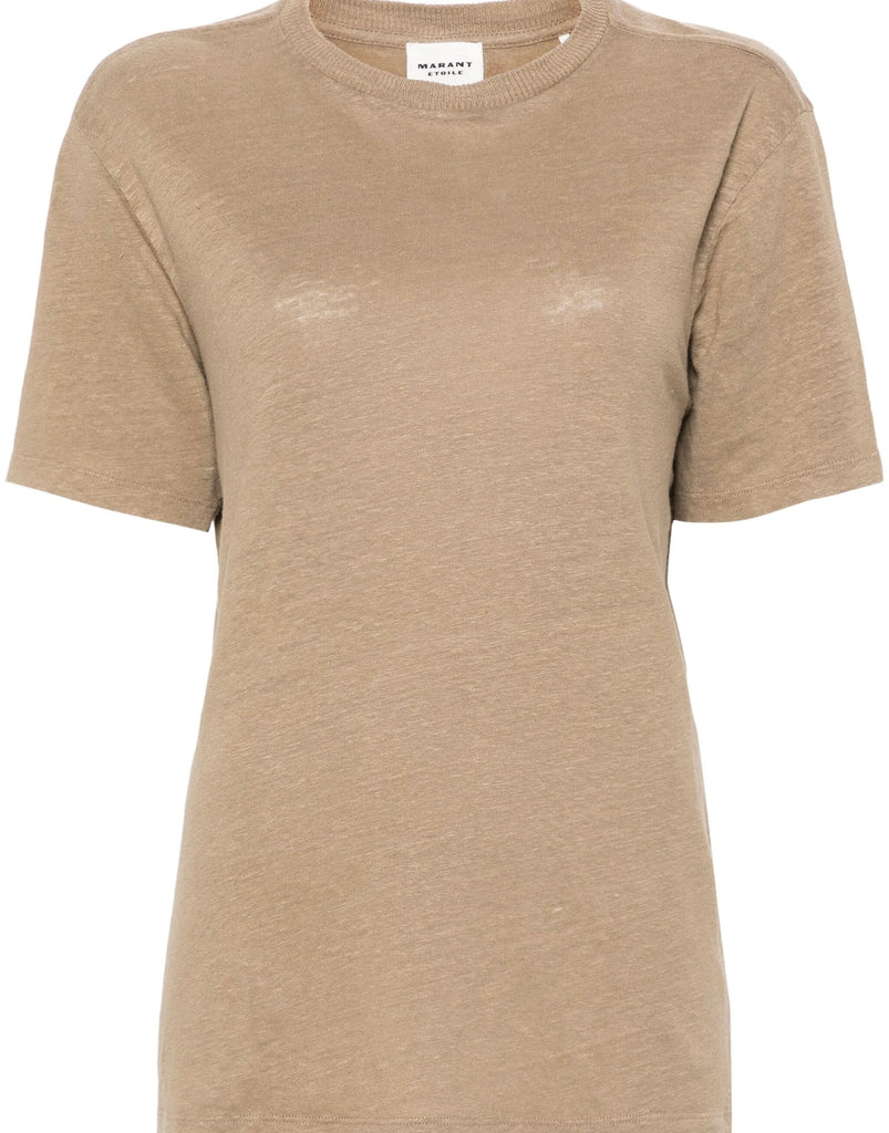 Isabel Marant Zewel linen t-shirt khaki