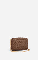 Vanessa Bruno Braided Leather Moon Bag Brown