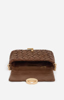 Vanessa Bruno Braided Leather Moon Bag Brown