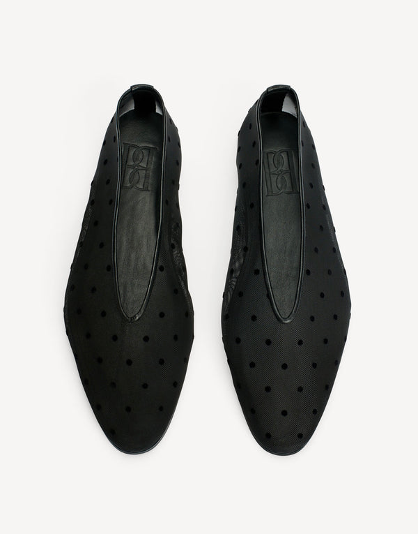 By Malene Birger Ayda Polka Dot Mesh Flats