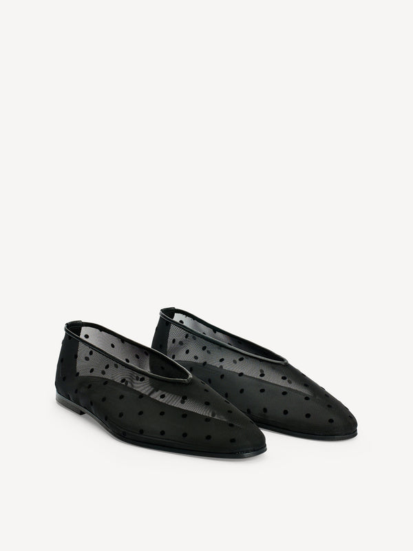 By Malene Birger Ayda Polka Dot Mesh Flats