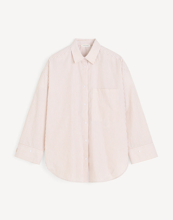 By Malene Birger Derris Shirt Dark Sand Stripe