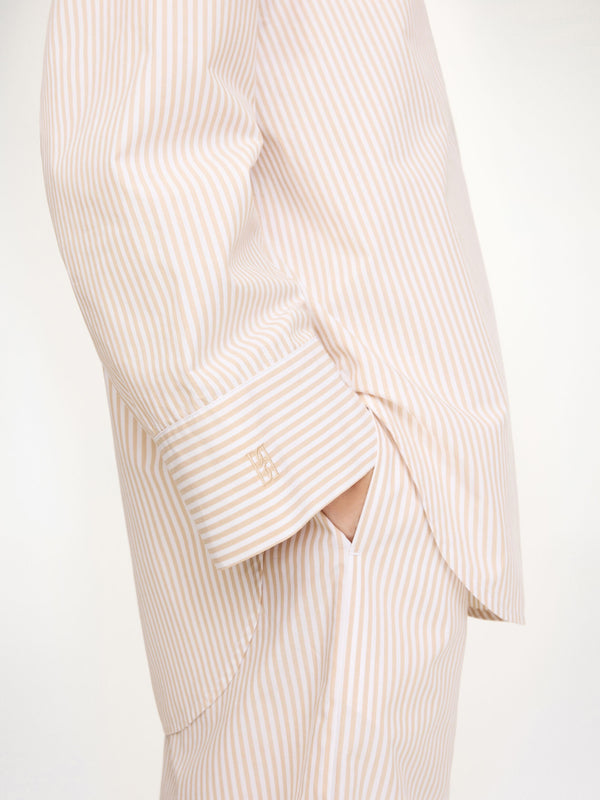 By Malene Birger Derris Shirt Dark Sand Stripe