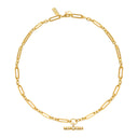 Talis Chains T- Bar Pendant On Link Chain – Gold
