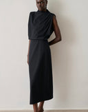 Soeur Gemma Black Draped Dress