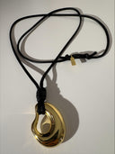 Talis Chains Sculptured Leather Cord Necklace Long