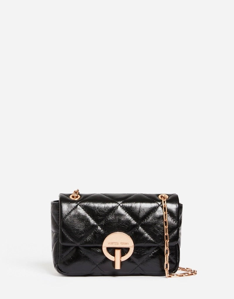 Vanessa Bruno Black Crackle Moon Bag