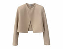 Harris Wharf Light Pressed Wool Bolero Jacket Cream