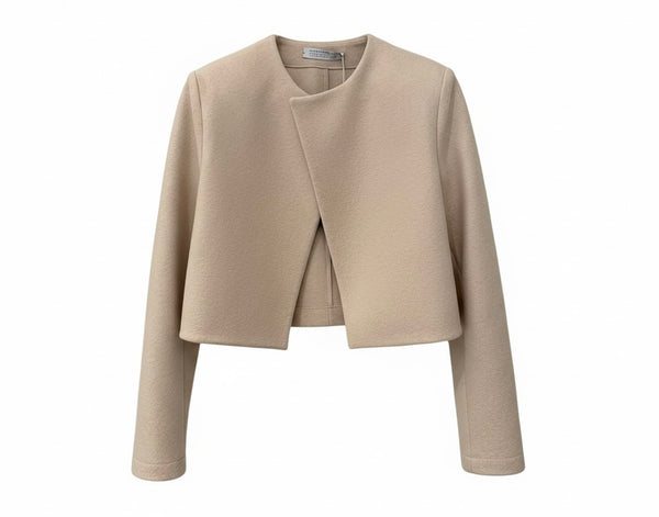 Harris Wharf Light Pressed Wool Bolero Jacket Cream