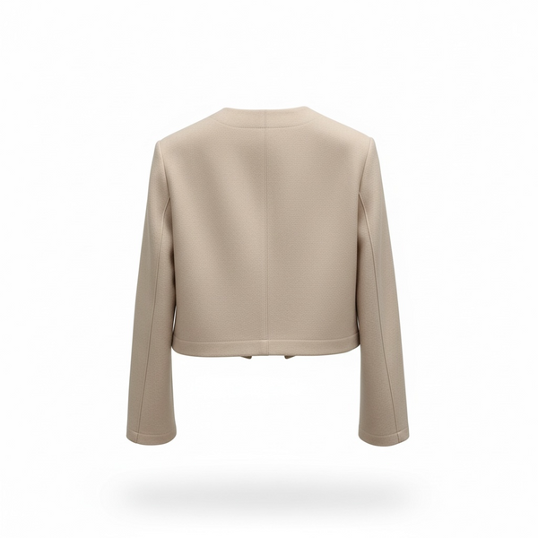 Harris Wharf Light Pressed Wool Bolero Jacket Cream