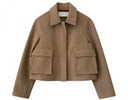 Harris Wharf Cropped Raglan Jacket Scuba in Tobacco