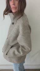 Harris Wharf Croped Funnel Jacket Pressed Wool